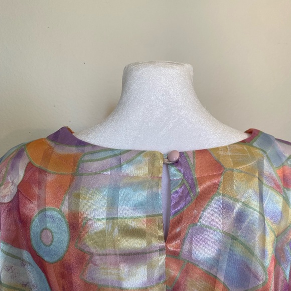 Vintage top notch colorful top with shoulder pads - Picture 5 of 9
